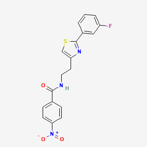 molecular formula C18H14FN3O3S B3004562 N-(2-(2-(3-fluorophenyl)thiazol-4-yl)ethyl)-4-nitrobenzamide CAS No. 897612-39-4