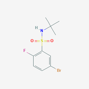 molecular formula C10H13BrFNO2S B3004570 5-溴-N-叔丁基-2-氟苯磺酰胺 CAS No. 1790362-90-1