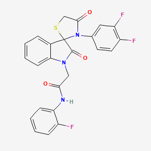 molecular formula C24H16F3N3O3S B3004573 2-(3'-(3,4-二氟苯基)-2,4'-二氧代螺[吲哚-3,2'-噻唑烷]-1-基)-N-(2-氟苯基)乙酰胺 CAS No. 894563-60-1