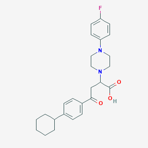 4-(4-Cyclohexylphenyl)-2-[4-(4-fluorophenyl)piperazin-1-yl]-4-oxobutanoic acid