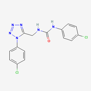 molecular formula C15H12Cl2N6O B3004580 1-(4-chlorophenyl)-3-((1-(4-chlorophenyl)-1H-tetrazol-5-yl)methyl)urea CAS No. 941875-68-9