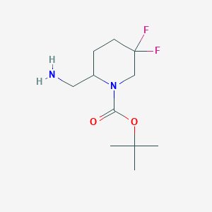 molecular formula C11H20F2N2O2 B3004581 叔丁基 2-(氨基甲基)-5,5-二氟哌啶-1-羧酸酯 CAS No. 1255666-42-2
