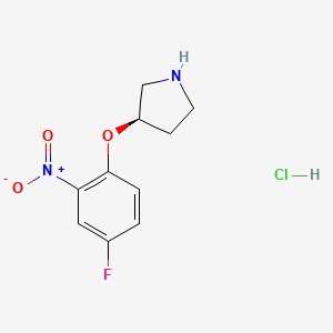 molecular formula C10H12ClFN2O3 B3004583 (R)-3-(4-Fluoro-2-nitrophenoxy)pyrrolidine hydrochloride CAS No. 1286207-35-9