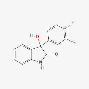 molecular formula C15H12FNO2 B3004586 3-(4-fluoro-3-methylphenyl)-3-hydroxy-1,3-dihydro-2H-indol-2-one CAS No. 866043-45-0