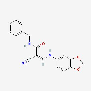 (Z)-3-(1,3-benzodioxol-5-ylamino)-N-benzyl-2-cyanoprop-2-enamide