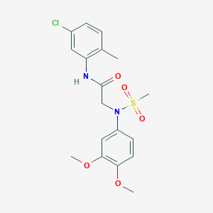 molecular formula C18H21ClN2O5S B300460 N-(5-chloro-2-methylphenyl)-2-[3,4-dimethoxy(methylsulfonyl)anilino]acetamide 