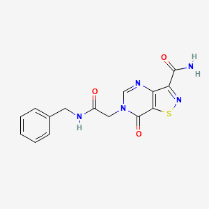 molecular formula C15H13N5O3S B3004601 6-[2-(Benzylamino)-2-oxoethyl]-7-oxo-6,7-dihydroisothiazolo[4,5-d]pyrimidine-3-carboxamide CAS No. 1357992-24-5