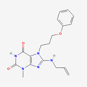 molecular formula C18H21N5O3 B3004609 8-(allylamino)-3-methyl-7-(3-phenoxypropyl)-1H-purine-2,6(3H,7H)-dione CAS No. 876892-35-2