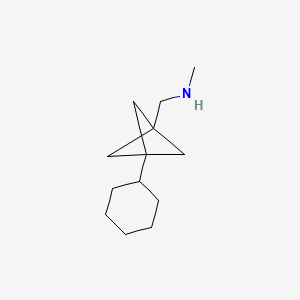 molecular formula C13H23N B3004610 1-(3-Cyclohexyl-1-bicyclo[1.1.1]pentanyl)-N-methylmethanamine CAS No. 2287321-60-0