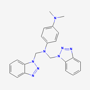 molecular formula C22H22N8 B3004618 N1,N1-Bis(1H-1,2,3-benzotriazol-1-ylmethyl)-N4,N4-dimethylbenzene-1,4-diamine CAS No. 127395-27-1