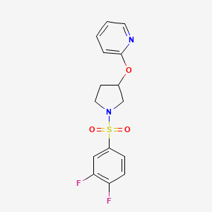 molecular formula C15H14F2N2O3S B3004623 2-((1-((3,4-Difluorophenyl)sulfonyl)pyrrolidin-3-yl)oxy)pyridine CAS No. 1903035-67-5