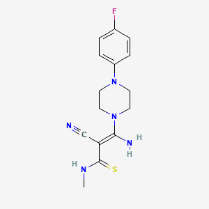 3-amino-2-cyano-3-[4-(4-fluorophenyl)piperazino]-N-methyl-2-propenethioamide