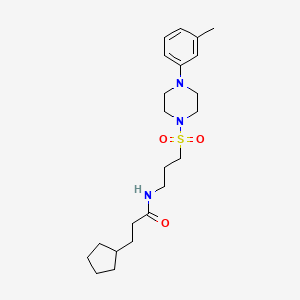 3-cyclopentyl-N-(3-((4-(m-tolyl)piperazin-1-yl)sulfonyl)propyl)propanamide