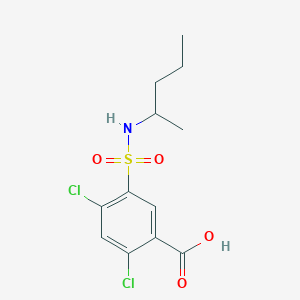 molecular formula C12H15Cl2NO4S B3004633 2,4-Dichloro-5-[(pentan-2-yl)sulfamoyl]benzoic acid CAS No. 743451-65-2