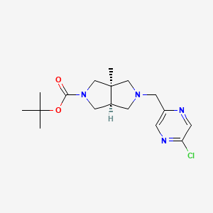 molecular formula C17H25ClN4O2 B3004636 Tert-butyl (3aR,6aS)-2-[(5-chloropyrazin-2-yl)methyl]-3a-methyl-3,4,6,6a-tetrahydro-1H-pyrrolo[3,4-c]pyrrole-5-carboxylate CAS No. 2377004-46-9
