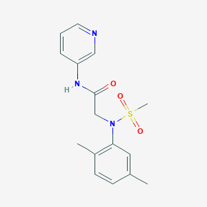 molecular formula C16H19N3O3S B300465 2-[2,5-dimethyl(methylsulfonyl)anilino]-N-(3-pyridinyl)acetamide 