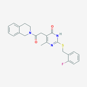 5-(2-(3,4-dihydroisoquinolin-2(1H)-yl)-2-oxoethyl)-2-((2-fluorobenzyl)thio)-6-methylpyrimidin-4(3H)-one