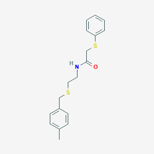 molecular formula C18H21NOS2 B300466 N-{2-[(4-methylbenzyl)sulfanyl]ethyl}-2-(phenylsulfanyl)acetamide 