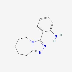 molecular formula C13H16N4 B3004665 2-{5H,6H,7H,8H,9H-[1,2,4]三唑并[4,3-a]氮杂环庚-3-基}苯胺 CAS No. 303019-48-9