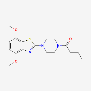 molecular formula C17H23N3O3S B3004671 2-(4-Butyrylpiperazin-1-yl)-4,7-dimethoxy-1,3-benzothiazole CAS No. 897486-89-4