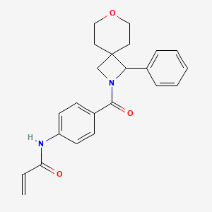 molecular formula C23H24N2O3 B3004674 N-[4-(3-Phenyl-7-oxa-2-azaspiro[3.5]nonane-2-carbonyl)phenyl]prop-2-enamide CAS No. 2361693-66-3