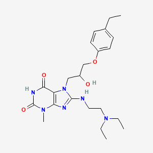 molecular formula C23H34N6O4 B3004682 8-((2-(diethylamino)ethyl)amino)-7-(3-(4-ethylphenoxy)-2-hydroxypropyl)-3-methyl-1H-purine-2,6(3H,7H)-dione CAS No. 335403-88-8
