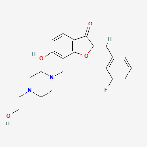 (Z)-2-(3-fluorobenzylidene)-6-hydroxy-7-((4-(2-hydroxyethyl)piperazin-1-yl)methyl)benzofuran-3(2H)-one