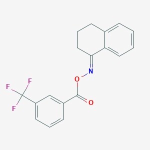 molecular formula C18H14F3NO2 B3004689 1-({[3-(Trifluoromethyl)benzoyl]oxy}imino)-1,2,3,4-tetrahydronaphthalene CAS No. 383148-83-2