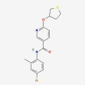 molecular formula C17H17BrN2O2S B3004699 N-(4-bromo-2-methylphenyl)-6-((tetrahydrothiophen-3-yl)oxy)nicotinamide CAS No. 2034494-69-2