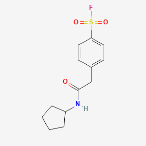 molecular formula C13H16FNO3S B3004705 4-[2-(Cyclopentylamino)-2-oxoethyl]benzenesulfonyl fluoride CAS No. 2192693-46-0