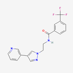 molecular formula C18H15F3N4O B3004714 N-{2-[4-(pyridin-3-yl)-1H-pyrazol-1-yl]ethyl}-3-(trifluoromethyl)benzamide CAS No. 2097892-20-9