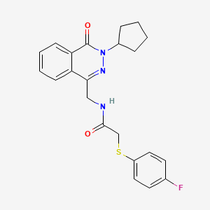 N-((3-cyclopentyl-4-oxo-3,4-dihydrophthalazin-1-yl)methyl)-2-((4-fluorophenyl)thio)acetamide