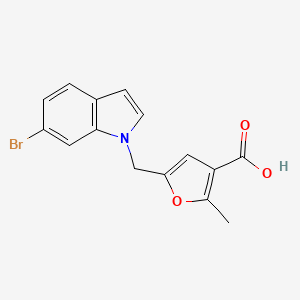 molecular formula C15H12BrNO3 B3004726 5-[(6-bromo-1H-indol-1-yl)methyl]-2-methylfuran-3-carboxylic acid CAS No. 1461625-35-3