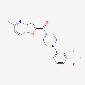 molecular formula C20H18F3N3O2 B3004727 (5-Methylfuro[3,2-b]pyridin-2-yl)(4-(3-(trifluoromethyl)phenyl)piperazin-1-yl)methanone CAS No. 942005-05-2