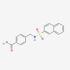 molecular formula C18H15NO4S B3004728 4-(Naphthalene-2-sulfonamidomethyl)benzoic acid CAS No. 208176-29-8