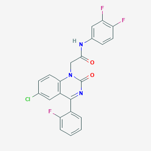 molecular formula C22H13ClF3N3O2 B3004732 2-(6-chloro-4-(2-fluorophenyl)-2-oxoquinazolin-1(2H)-yl)-N-(3,4-difluorophenyl)acetamide CAS No. 941877-17-4