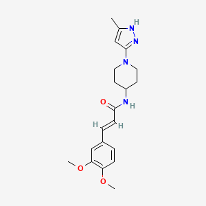 (E)-3-(3,4-dimethoxyphenyl)-N-(1-(5-methyl-1H-pyrazol-3-yl)piperidin-4-yl)acrylamide