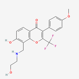 7-hydroxy-8-(((2-hydroxyethyl)amino)methyl)-3-(4-methoxyphenyl)-2-(trifluoromethyl)-4H-chromen-4-one