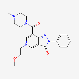 molecular formula C21H25N5O3 B3004739 5-(2-methoxyethyl)-7-(4-methylpiperazine-1-carbonyl)-2-phenyl-2H-pyrazolo[4,3-c]pyridin-3(5H)-one CAS No. 921882-01-1