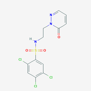 molecular formula C12H10Cl3N3O3S B3004740 2,4,5-trichloro-N-(2-(6-oxopyridazin-1(6H)-yl)ethyl)benzenesulfonamide CAS No. 1021219-50-0