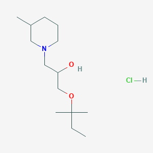 molecular formula C14H30ClNO2 B3004748 1-(3-Methylpiperidin-1-yl)-3-(tert-pentyloxy)propan-2-ol hydrochloride CAS No. 1216477-46-1