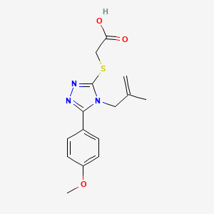 molecular formula C15H17N3O3S B3004749 2-((5-(4-methoxyphenyl)-4-(2-methylallyl)-4H-1,2,4-triazol-3-yl)thio)acetic acid CAS No. 307327-45-3