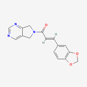 molecular formula C16H13N3O3 B3004751 (E)-3-(benzo[d][1,3]dioxol-5-yl)-1-(5H-pyrrolo[3,4-d]pyrimidin-6(7H)-yl)prop-2-en-1-one CAS No. 1448139-80-7