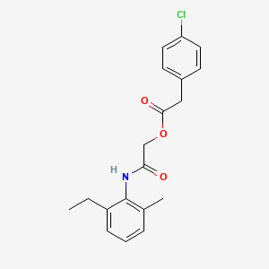 molecular formula C19H20ClNO3 B3004755 [2-(2-Ethyl-6-methylanilino)-2-oxoethyl] 2-(4-chlorophenyl)acetate CAS No. 1003236-74-5