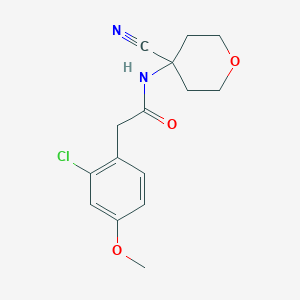 2-(2-Chloro-4-methoxyphenyl)-N-(4-cyanooxan-4-YL)acetamide
