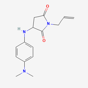 molecular formula C15H19N3O2 B3004763 1-Allyl-3-((4-(dimethylamino)phenyl)amino)pyrrolidine-2,5-dione CAS No. 1025396-01-3