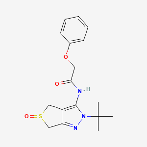 molecular formula C17H21N3O3S B3004767 N-(2-tert-butyl-5-oxo-4,6-dihydrothieno[3,4-c]pyrazol-3-yl)-2-phenoxyacetamide CAS No. 1007193-36-3