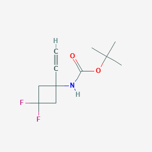 molecular formula C11H15F2NO2 B3004769 tert-butyl N-(1-ethynyl-3,3-difluoro-cyclobutyl)carbamate CAS No. 2316459-53-5