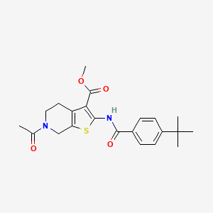 molecular formula C22H26N2O4S B3004770 methyl 6-acetyl-2-(4-tert-butylbenzamido)-4H,5H,6H,7H-thieno[2,3-c]pyridine-3-carboxylate CAS No. 887894-49-7