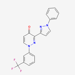 molecular formula C20H13F3N4O B3004773 3-(1-phenyl-1H-pyrazol-3-yl)-1-[3-(trifluoromethyl)phenyl]-4(1H)-pyridazinone CAS No. 318498-02-1